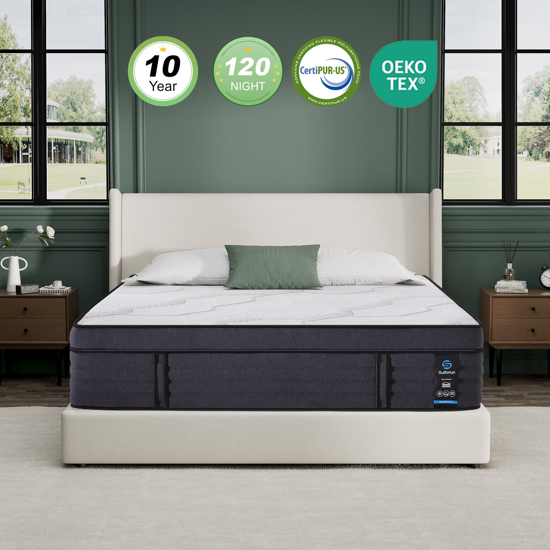 15-Inch Hybrid Mattress with Gel Memory Foam and Pocketed Coils – Balanced Support and Cooling Comfort