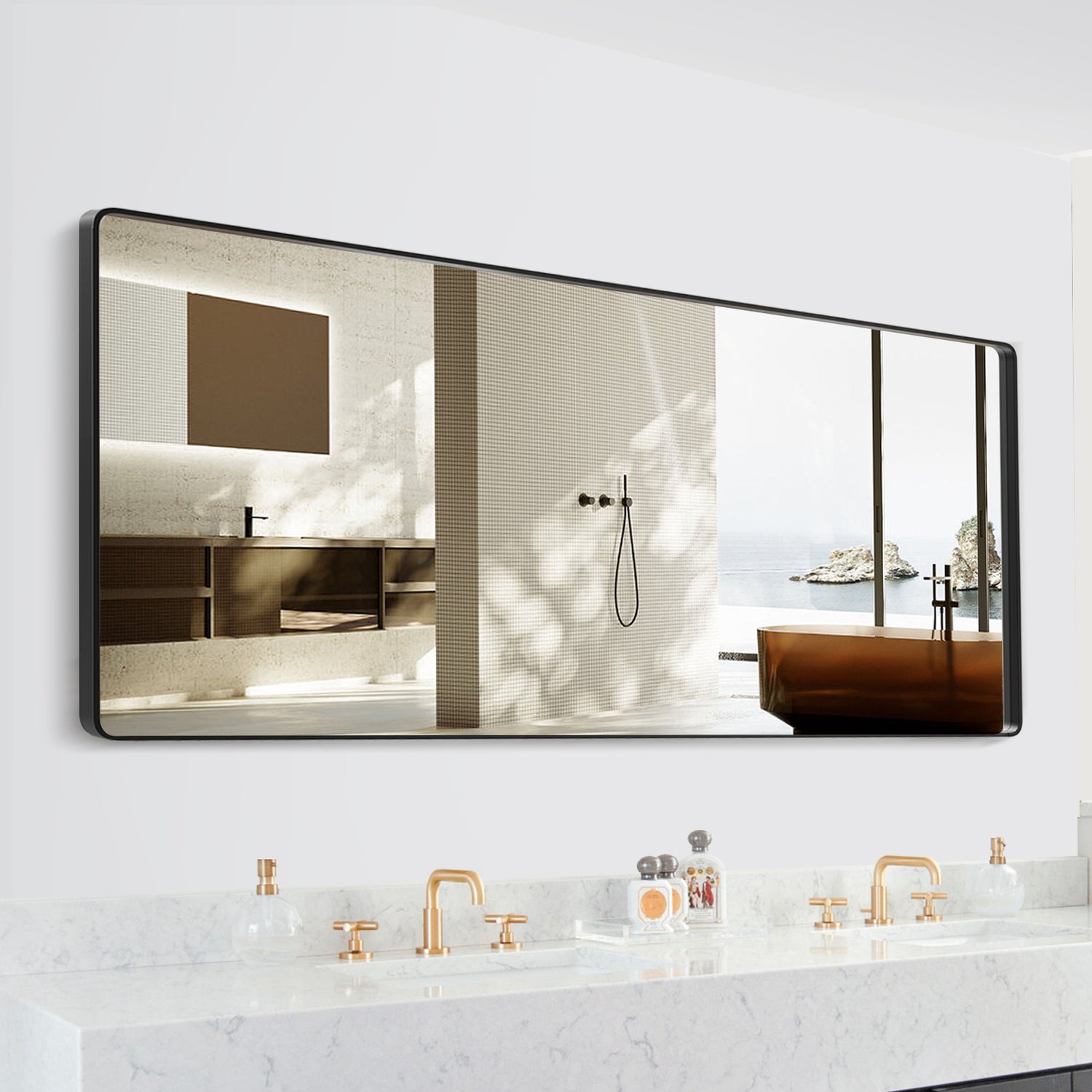 Suiforlun Framed Bathroom Mirror