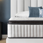 Close-up detail of DreamEase 12-Inch Hybrid Mattress – Gel memory foam and pocketed coils for pressure relief, cooler sleep, and motion isolation.