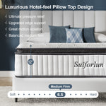 Luxurious Hotel-feel Pillow Top Design
V Ultimate pressure relief
√ Upgraded edge support
VGreat motion isolation
VBalanced medium firm
