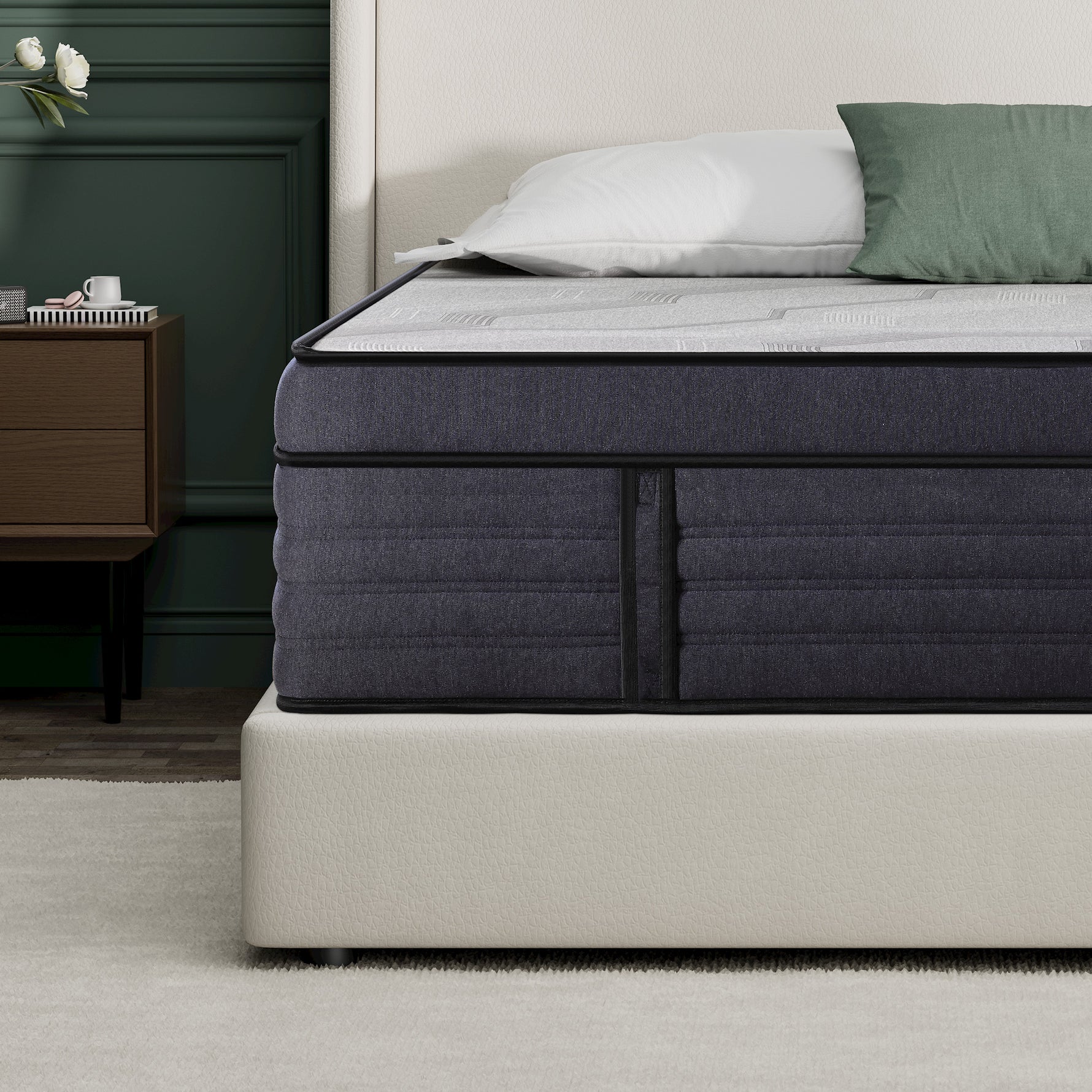 Reinforced Edge Support in 15-Inch Hybrid Mattress – Prevents Sagging and Provides Steady Edge-to-Edge Comfort