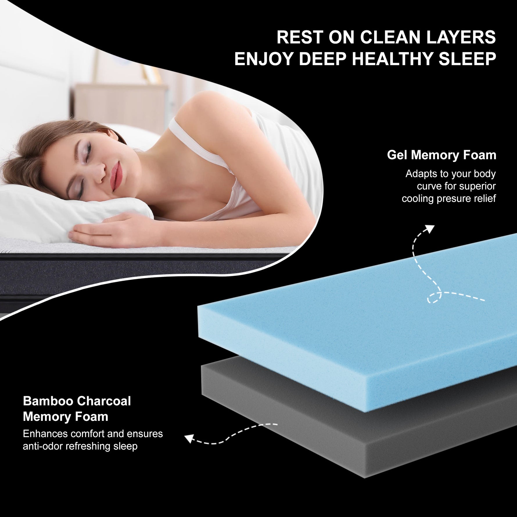 REST ON CLEAN LAYERSENJOY DEEP HEALTHY SLEEP