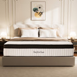 Bamboo hybrid mattress front view with supportive and breathable design