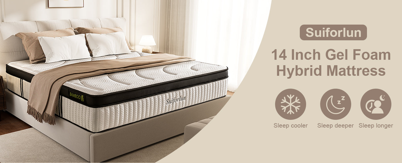 Key features of the bamboo hybrid mattress including comfort, support, and cooling