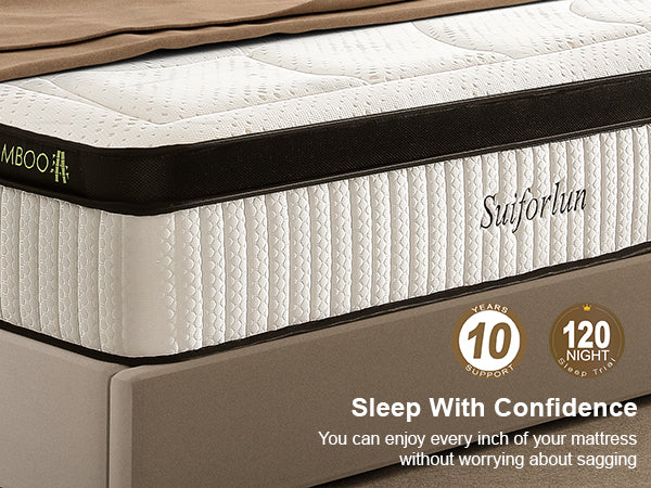 Bamboo hybrid mattress purchase backed by trial period and warranty
